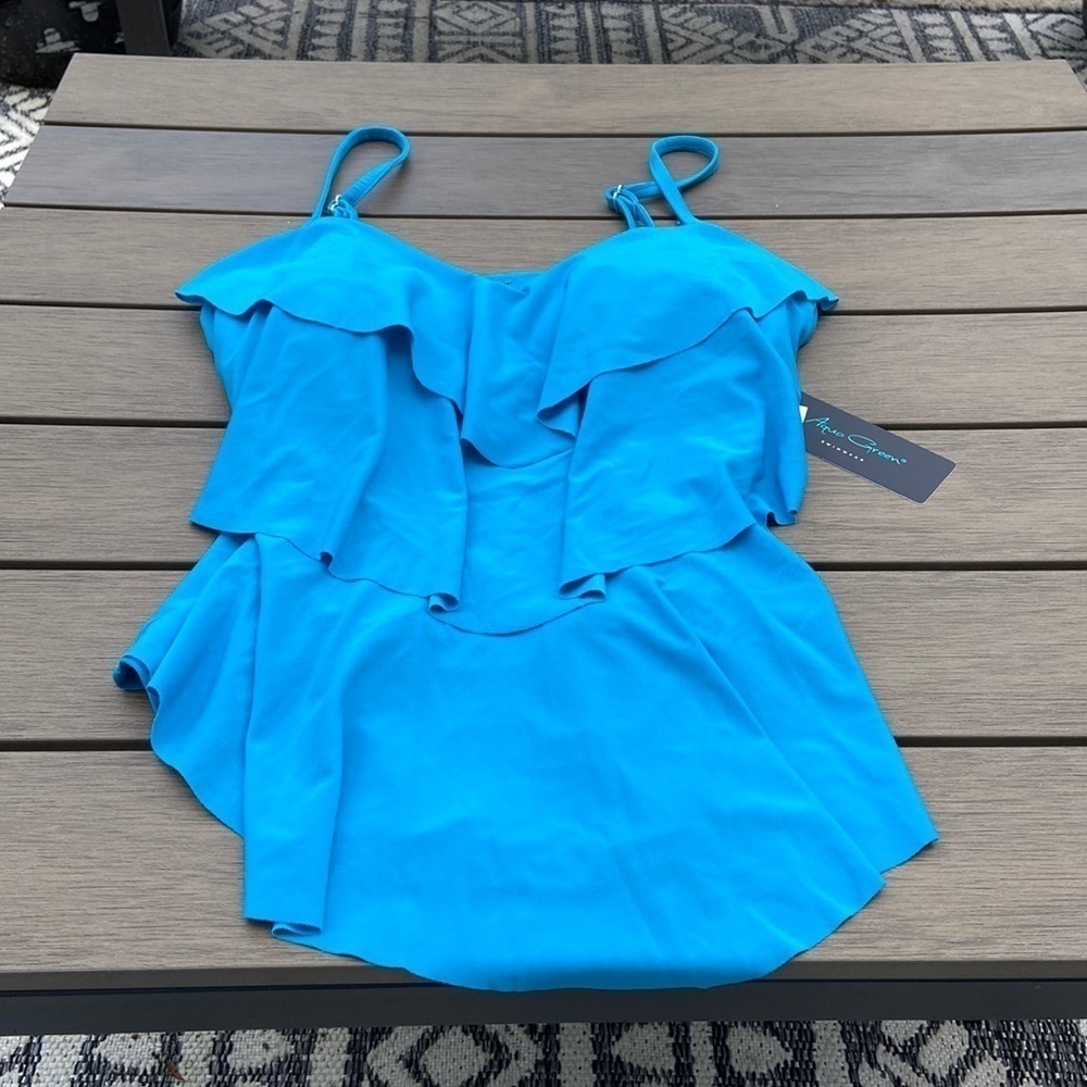 Aqua green tankini top new - Picture 4 of 6